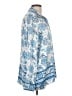 Haver + Blair 100% Polyester Paisley Blue Long Sleeve Blouse Size L - photo 4
