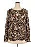 Erika Animal Print Brown Long Sleeve Blouse Size XXL - photo 1