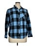 Blue Mountain 100% Cotton Checkered-gingham Blue Long Sleeve Button-Down Shirt Size XL - photo 1