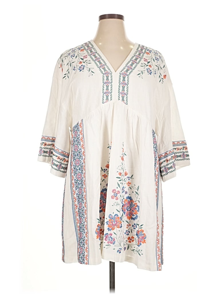 Pre-owned Hale Bob Casual Dress In White