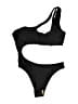Unbranded Solid Black One Piece Swimsuit Size L - photo 1