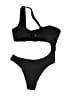 Unbranded Solid Black One Piece Swimsuit Size L - photo 2