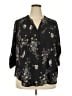 Torrid 100% Polyester Floral Black 3/4 Sleeve Blouse Size 2X Plus (2) - photo 1