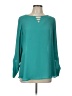 Apt. 9 100% Polyester Teal Long Sleeve Blouse Size L - photo 1