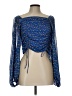 Mable 100% Polyester Blue 3/4 Sleeve Blouse Size L - photo 1