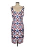 W by Worth 100% Polyester Print Blue Casual Dress Size 8 - photo 2