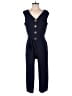 Nina Leonard Solid Blue Jumpsuit Size S - photo 1