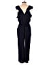 Ann Taylor LOFT 100% Polyester Solid Blue Black Jumpsuit Size 4 - photo 2
