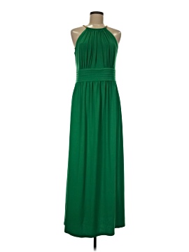 chinese dress ladies Emma & Michele V-Neck Sleeveless Tie Waist High-Low Hem Zipper Back Solid  Maxi Scuba Dress