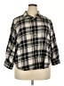 Free Assembly 100% Cotton Plaid Gray 3/4 Sleeve Button-Down Shirt Size 3X - photo 1