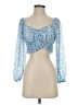 Japna 100% Polyester Blue 3/4 Sleeve Blouse Size XS - photo 1