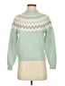 Ann Taylor Chevron-herringbone Green Turtleneck Sweater Size XS - photo 1