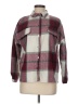 Anna-kaci 100% Polyester Plaid Burgundy Long Sleeve Blouse Size M - photo 1