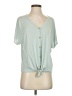 Clique Green Short Sleeve Blouse Size S - photo 1