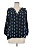 Tucker 100% Silk Blue 3/4 Sleeve Silk Top Size M - photo 1