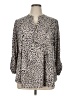 New Directions Animal Print Gray 3/4 Sleeve Blouse Size 1X - photo 1