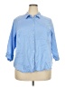 Apt. 9 Blue 3/4 Sleeve Button-Down Shirt Size 3X - photo 1