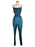 Intermix 100% Silk Teal Blue Jumpsuit Size 4 - photo 1
