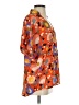 CAbi 100% Polyester Floral Orange Short Sleeve Blouse Size S - photo 4