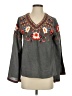 THML 100% Cotton Gray Long Sleeve Blouse Size XS - photo 1