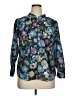 Talbots 100% Cotton Floral Teal Long Sleeve Blouse Size 1X - photo 1