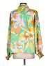 Pink Lily 100% Polyester Tropical Teal Long Sleeve Blouse Size S - photo 2