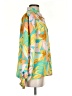 Pink Lily 100% Polyester Tropical Teal Long Sleeve Blouse Size S - photo 4