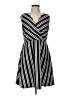 Elle Stripes Black Cocktail Dress Size 12 - photo 1