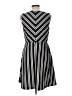 Elle Stripes Black Cocktail Dress Size 12 - photo 2