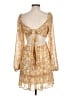 Thirty/Thirty 100% Polyester Floral Yellow Casual Dress Size L - photo 2