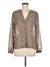A New Day 100% Polyester Animal Print Brown Long Sleeve Blouse Size M - photo 1