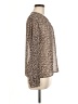 A New Day 100% Polyester Animal Print Brown Long Sleeve Blouse Size M - photo 4