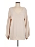 QEARAL Tan Long Sleeve Blouse Size M - photo 1