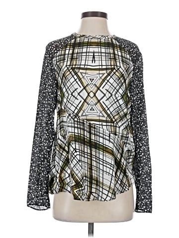 Nicole Miller Artelier Long Sleeve Silk Top (view 1)