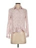 Maison Jules 100% Rayon Hearts Pink Long Sleeve Blouse Size S - photo 1
