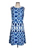 AB Studio Graphic Blue Casual Dress Size L - photo 1