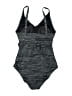 Speedo Chevron-herringbone Gray One Piece Swimsuit Size 8 - photo 2