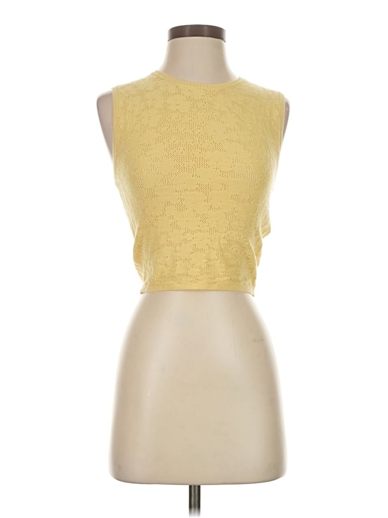 Pre-owned Rvca Sleeveless Top Yellow Halter Neckline Tops