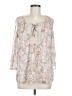 DR2 100% Polyester Ivory Pink 3/4 Sleeve Blouse Size M - photo 1