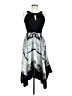 Signature 100% Polyester Graphic Black Cocktail Dress Size 6 - photo 1