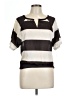 Exist Stripes Brown Short Sleeve Blouse Size L - photo 1