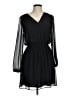 Express 100% Polyester Solid Black Casual Dress Size M - photo 1