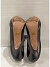 Prada 100% Leather Metallic Gray Silver Metallic Leather Peep-Toe Heels Size EU 37 1/2 - photo 7