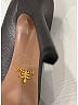 Prada 100% Leather Metallic Gray Silver Metallic Leather Peep-Toe Heels Size EU 37 1/2 - photo 6