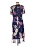 DKNY 100% Polyester Floral Blue Cocktail Dress Size 12 - photo 2