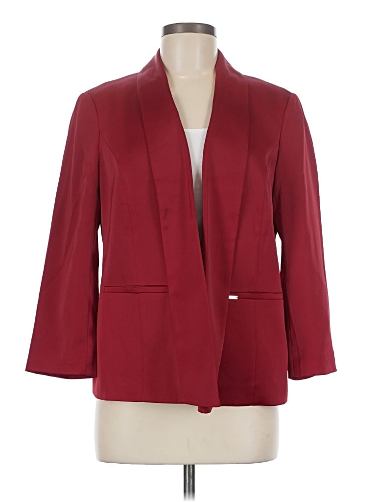 Pre-owned Anne Klein Blazer Jacket In Burgundy