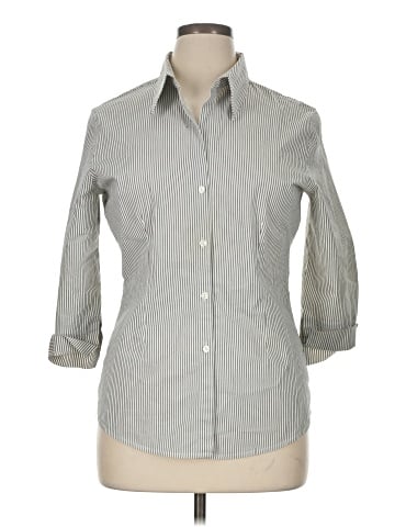 New York & Company 3/4 Sleeve Button-Down Shirt (view 1)