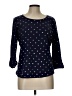 Chico's Polka Dots Blue 3/4 Sleeve T-Shirt Size Lg (2) - photo 1