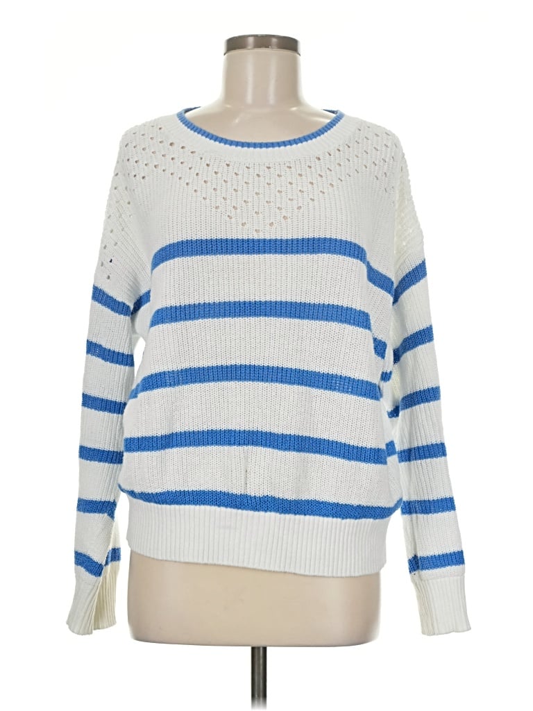 Pre-owned Evereve Pullover Sweater In White