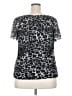 I.N. Studio Animal Print Silver Gray Short Sleeve Blouse Size XXL (estimated) - photo 2